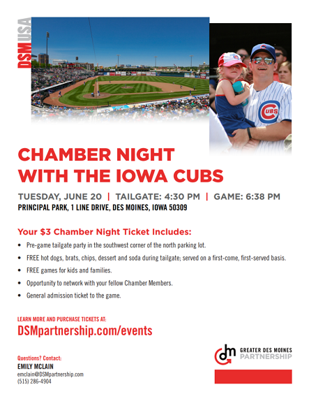 Chamber Night with the Iowa Cubs – Carlisle Chamber of Commerce