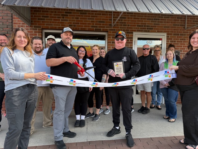 Before the ribbon is cut outside Sunset Lounge