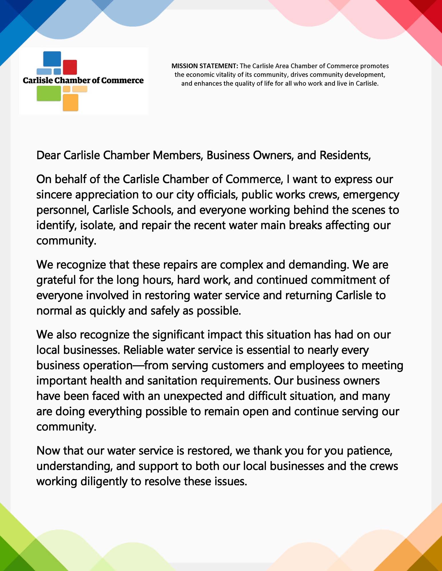 A Message to the Carlisle Community